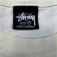 Stussy T Shirt Mens Medium White Have A Good Vibe Double Sided Care Label Tee