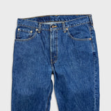 Vintage 90s Levi's 516 Jeans Mens 34x30 Blue Slim Fit Straight Leg Frayed Denim Pants