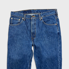 Vintage 90s Levi's 516 Jeans Mens 34x30 Blue Slim Fit Straight Leg Frayed Denim Pants