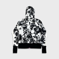 Lululemon Scuba Hoodie Stretch Womens Size 6 White AOP Floral Print Full Zip Sweater