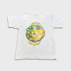 Vintage 1997 Earth Day Russia T Shirt Mens Large White Art Graphic Nature Tee