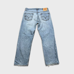 Vintage Y2K Levi's 505 Jeans Mens 36x30 Blue Regular Fit Straight Leg Light Wash Faded Pants