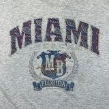 Vintage 1992 Joe Cool Miami Beach Florida T Shirt Mens XL Gray Faded Graphic Tee