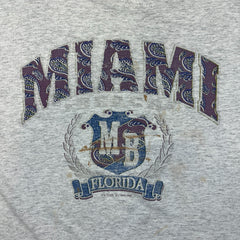 Vintage 1992 Joe Cool Miami Beach Florida T Shirt Mens XL Gray Faded Graphic Tee