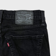 Levi's 511 Jeans Mens 30x30 Black Slim Fit Mid Rise Dark Wash Stretch Denim Pants
