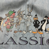 Vintage 1993 Looney Tunes Denim Shirt Mens XL Blue Light Wash Cartoon Classics