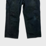 Carhartt B11 Pants Mens 34x27 Black Loose Fit Washed Duck Workwear Dungaree