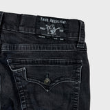 True Religion Ricky Jeans Mens 34x29 Black Relaxed Straight Leg Dark Wash Denim Pants