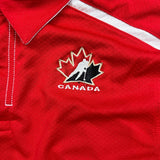 Nike Team Canada Hockey Polo Shirt Mens Medium Red Performance Short Sleeve