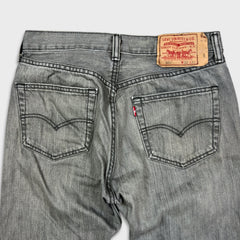 Levi's 501 Jeans Mens 34x32 Gray Original Fit Straight Faded Stone Washed Denim Pants