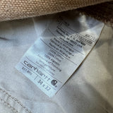 Carhartt Pants Mens 34x32 Beige Carpenter Thrashed Workwear Hammer Loop Canvas