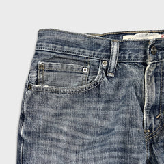 Vintage Y2K Levi's 514 Jeans Mens 32x30 Blue Slim Straight Fit Distressed Dark Wash Faded Pants