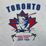 Vintage 1998 Toronto Blue Jays T Shirt Mens Medium White Spring Training Tee