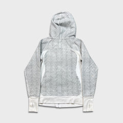 Lululemon Scuba Hoodie III Womens Size 6 White Dottie Eye Full Zip Hooded Sweater