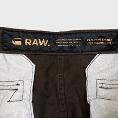 G-Star Raw 3301 Pants Mens 36x30 Brown 3D Straight Relaxed Utility Cargo Trouser
