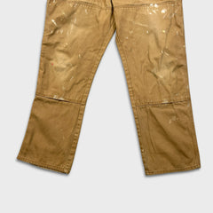 Dickies Pants Mens 40x32 Tan Double Knee Distress Carpenter Fade Canvas Workwear