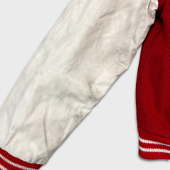 Vintage 90s Hard Rock Cafe Jacket Mens Small Red Varsity Letterman Bomber