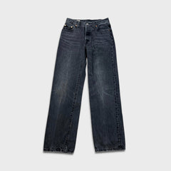 Levi's 501 '90s Style Jeans Womens 24x30 Black Original Fit Straight Dark Wash Denim Pants