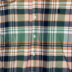 Polo Ralph Lauren Plaid Shirt Mens XL Green Button Up Preppy Long Sleeve