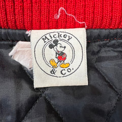Vintage 90s Disney Mickey Mouse Jacket Mens Medium Red Varsity Letterman