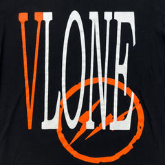 VLONE x Fragment Design T Shirt Mens Medium Black Lightning Bolt Staple Tee