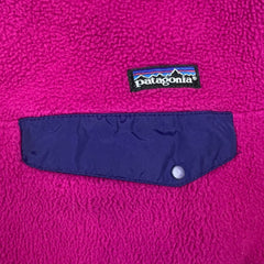 Vintage 90s Patagonia Synchilla Snap T Fleece Mens Large Pink USA Pullover Jacket