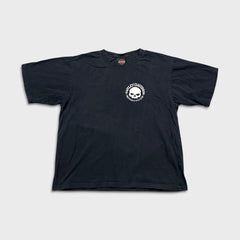 Vintage 90s Harley Davidson T Shirt Mens Large Black Skull Graphic Faded Tee