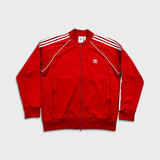 Adidas Original Track Top Mens XL Red 3 Stripe Trefoil Full Zip Tracksuit