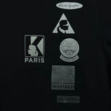 Karl Lagerfeld Paris T Shirt Mens Large Black Multi Badge Choupette Graphic Tee
