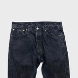 Levi's 501 Jeans Mens 34x30 Black Original Straight Leg Dark Wash Denim Pants