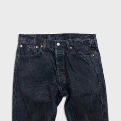 Levi's 501 Jeans Mens 34x30 Black Original Straight Leg Dark Wash Denim Pants