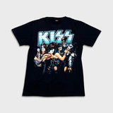 Vintage Y2K Kiss T Shirt Mens Large Black Double Sided Graphic Rock Band Tee