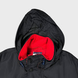 Vintage 90s Tommy Hilfiger Jacket Mens Small Black Tommy Flag Full Zip Oversized Coat