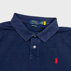 Polo Ralph Lauren Shirt Mens XL Blue Pony Custom Slim Fit Preppy Short Sleeve