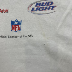 Vintage Y2K New England Patriots T Shirt Mens XL White Budweiser Bud Light NFL Football