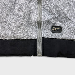 Vintage 90s Reebok Jacket Mens Medium Black Full Zip Reversible Hooded