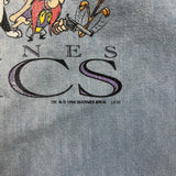 Vintage 1993 Looney Tunes Denim Shirt Mens XL Blue Light Wash Cartoon Classics