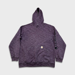 Carhartt Hoodie Mens XL Purple Loose Fit Workwear Spell Out Hooded Sweater