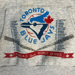 Vintage 1993 Toronto Blue Jays Hoodie Mens Medium Gray USA World Series Champions MLB Baseball