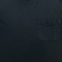 Vintage 90s Blank Pocket T Shirt Mens XL Black Single Stitch Faded Distressed Tee