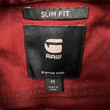 G-Star Raw Powel Slim Shirt Mens Medium Red Preppy Long Sleeve Button Up