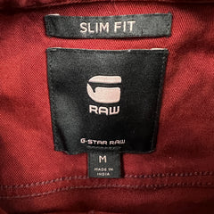 G-Star Raw Powel Slim Shirt Mens Medium Red Preppy Long Sleeve Button Up