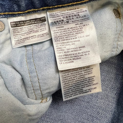 Levi’s 514 Jeans Mens 34x32 Blue Slim Straight Fit Light Wash Distressed Denim Pants