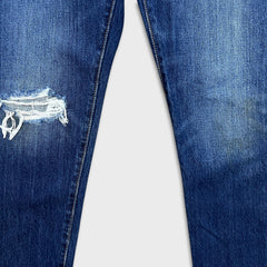 Levi's 501 T Jeans Mens 32x28 Blue Taper Fit Distressed Dark Wash Denim Pants