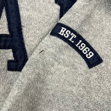 Vintage 90s Gap Fleece Mens Large Gray Spell Out Outdoor Jacket