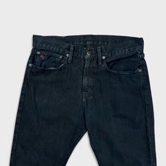 Polo Ralph Lauren Hudson Slim Jeans Mens 31x30 Black Dark Wash Denim Pants