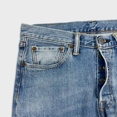 Levi's 501 S Jeans Womens 31x30 Blue Skinny Taper Leg Light Wash Faded Denim Pants