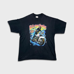 Vintage 1988 Harley Davidson Kick Some Thunder T Shirt Mens XL Black Faded USA Tee
