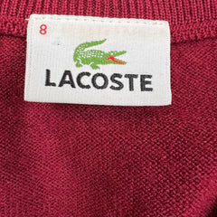 Vintage 80s Lacoste Wool Blend Sweater Mens Large Red V-Neck Pullover