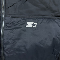 Vintage 90s Starter Vest Jacket Mens Large Black Full Zip Puffer Down